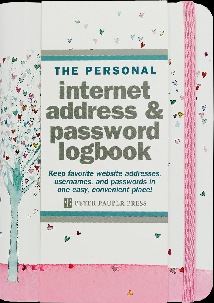 Peter Pauper Press Internet Address & Password Logbook (Tree of Hearts)