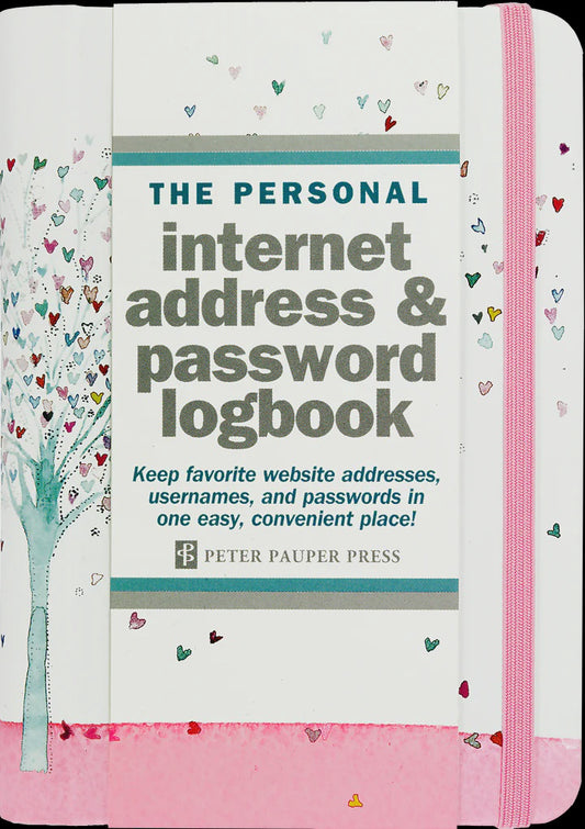Peter Pauper Press Internet Address & Password Logbook (Tree of Hearts)