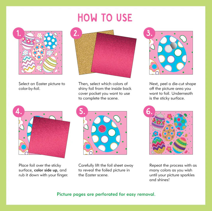Peter Pauper Colour By Foil Sticker Book - Easter