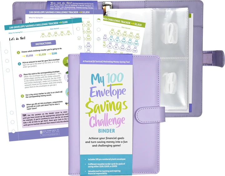 Peter Pauper 100 Envelope Savings Challenge Binder