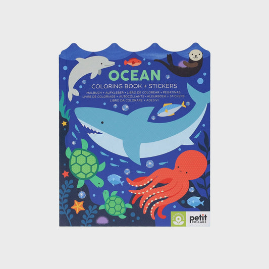 Petit Collage Ocean Colouring Book + Stickers