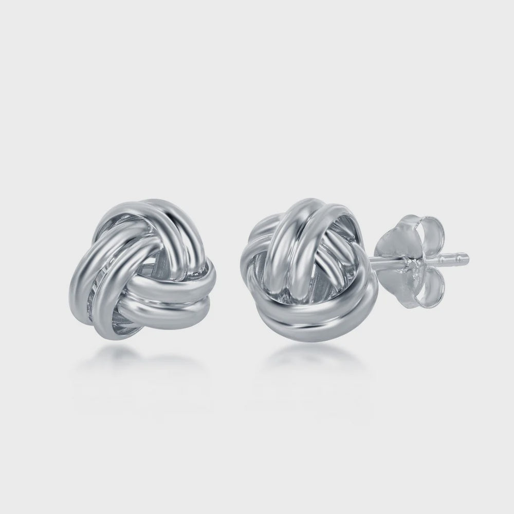 BD Sterling Silver Wire Knot Studs