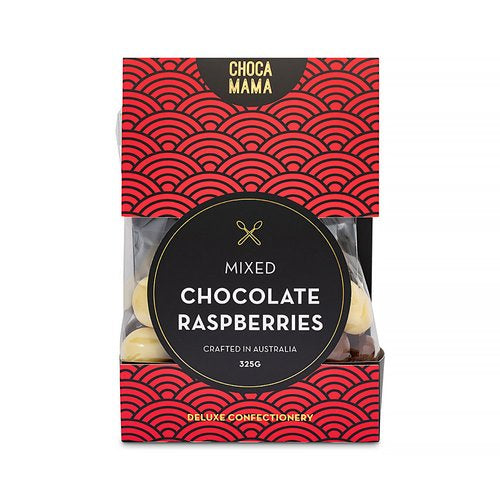 Chocamama Mixed Chocolate Raspberries 325G