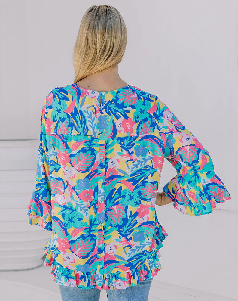 Bee Maddison Felicity Top - Aqua/Floral