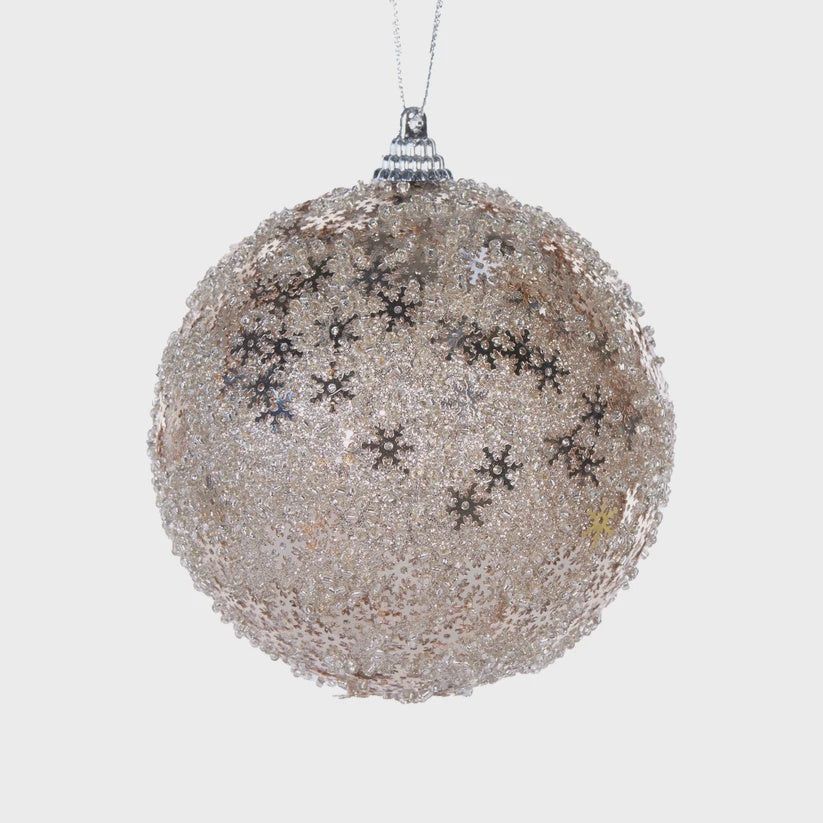 Holly & Ivy Champagne Snowflake Bauble