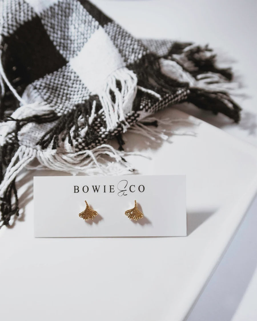 Bowie & Co Ginkgo Studs - Gold