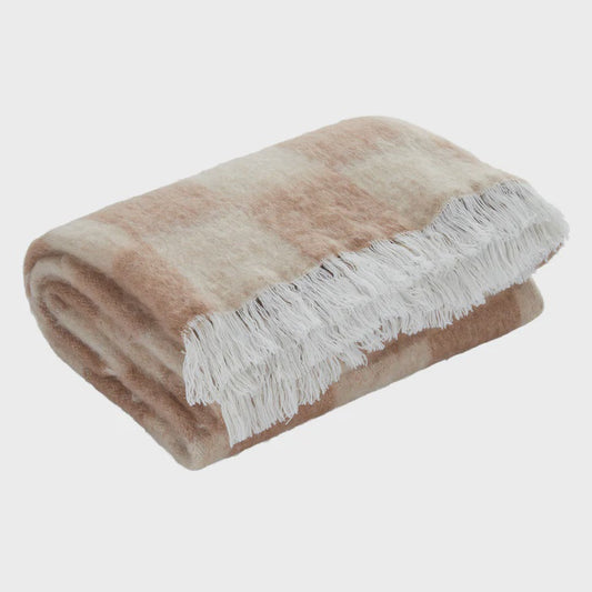 Academy Edwin Wool Blend Throw Brown 180x130cm