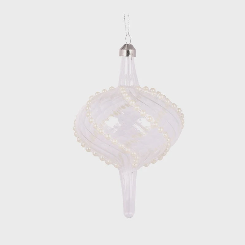Holly & Ivy Etched Swirl Onion Bauble