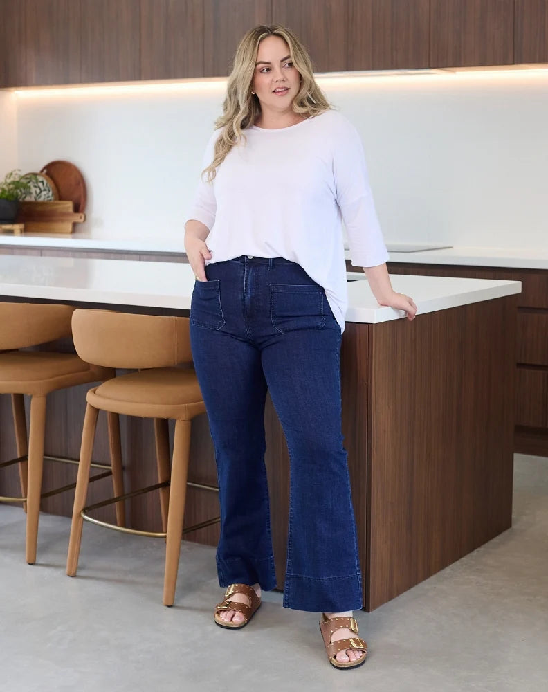 Bee Maddison Giselle Flared Stretch Denim Jeans