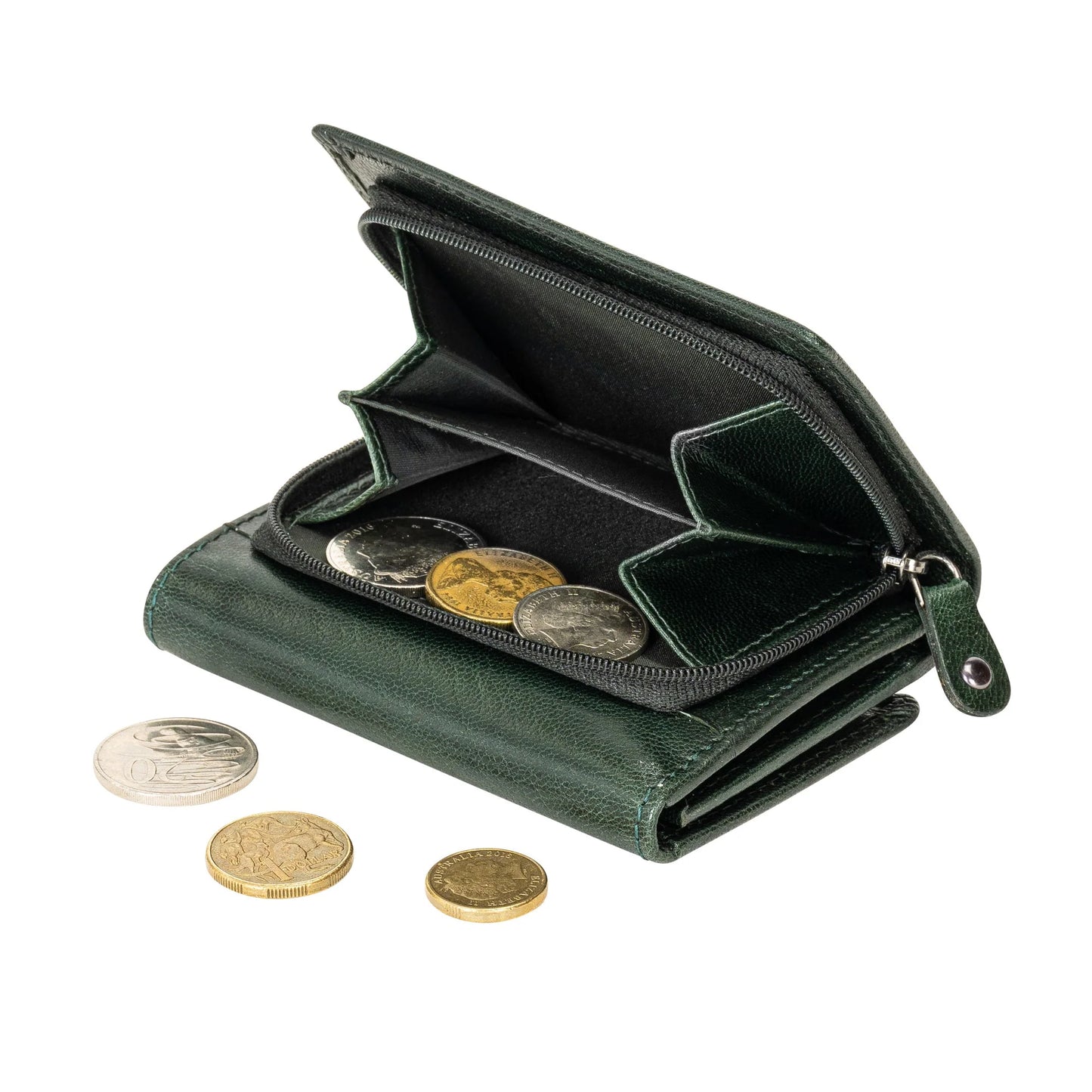 Greenwood Leather The Harvest Wallet - Bottle Green