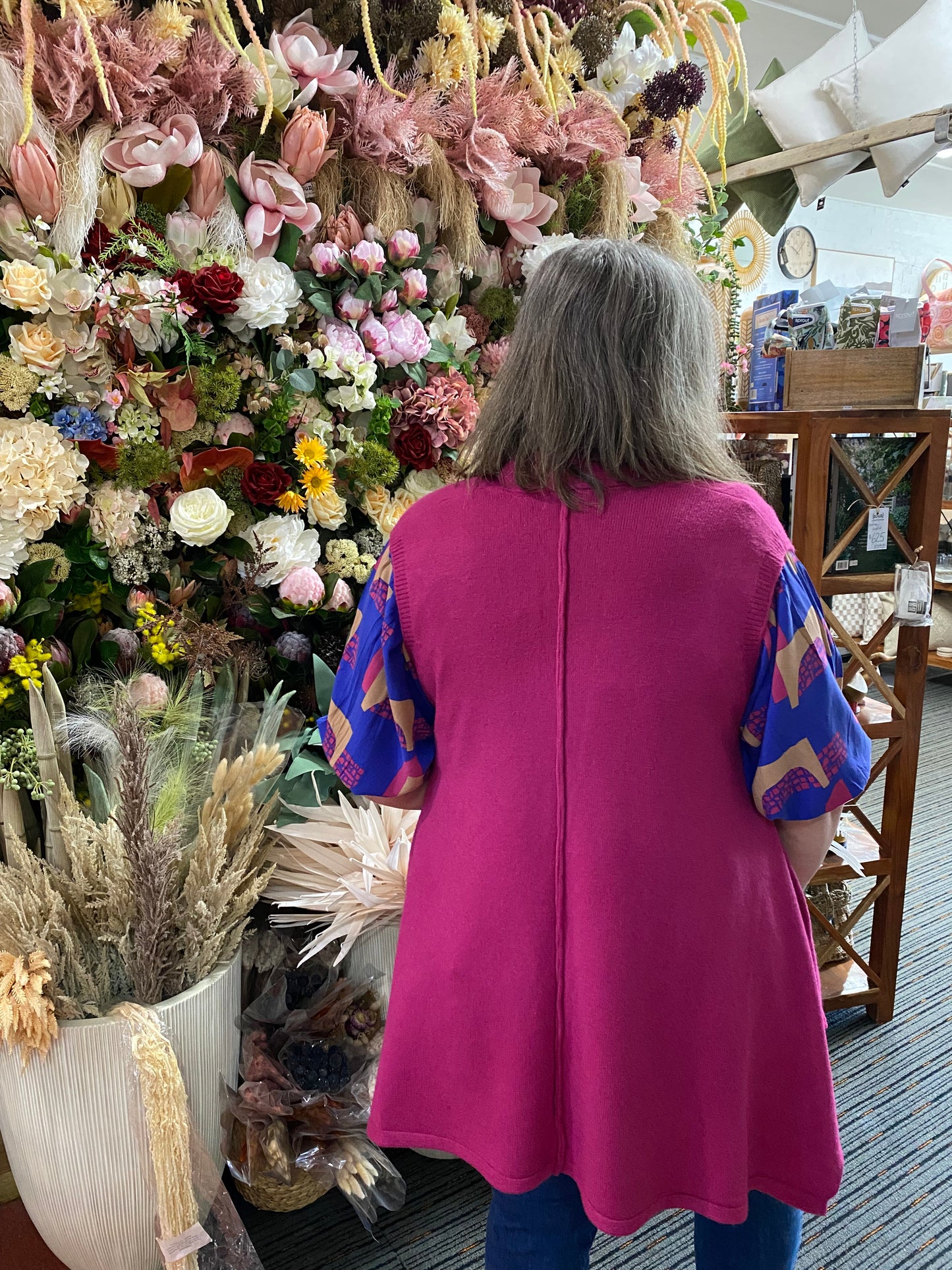 Clarity Pia Long Line Vest Magenta