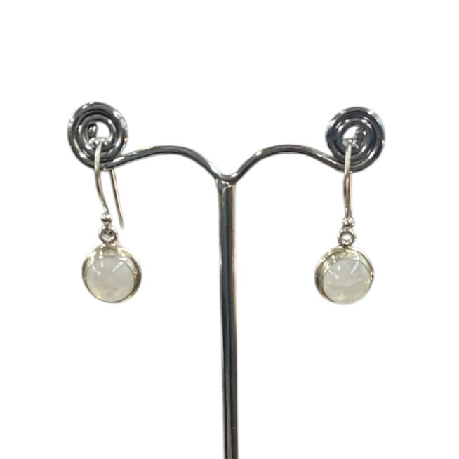 BD Sterling Silver & Round Moonstone Earrings