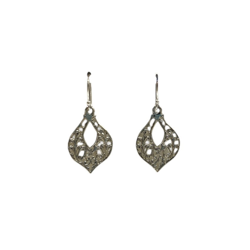 BD Sterling Silver Filigree Teardrop Earrings