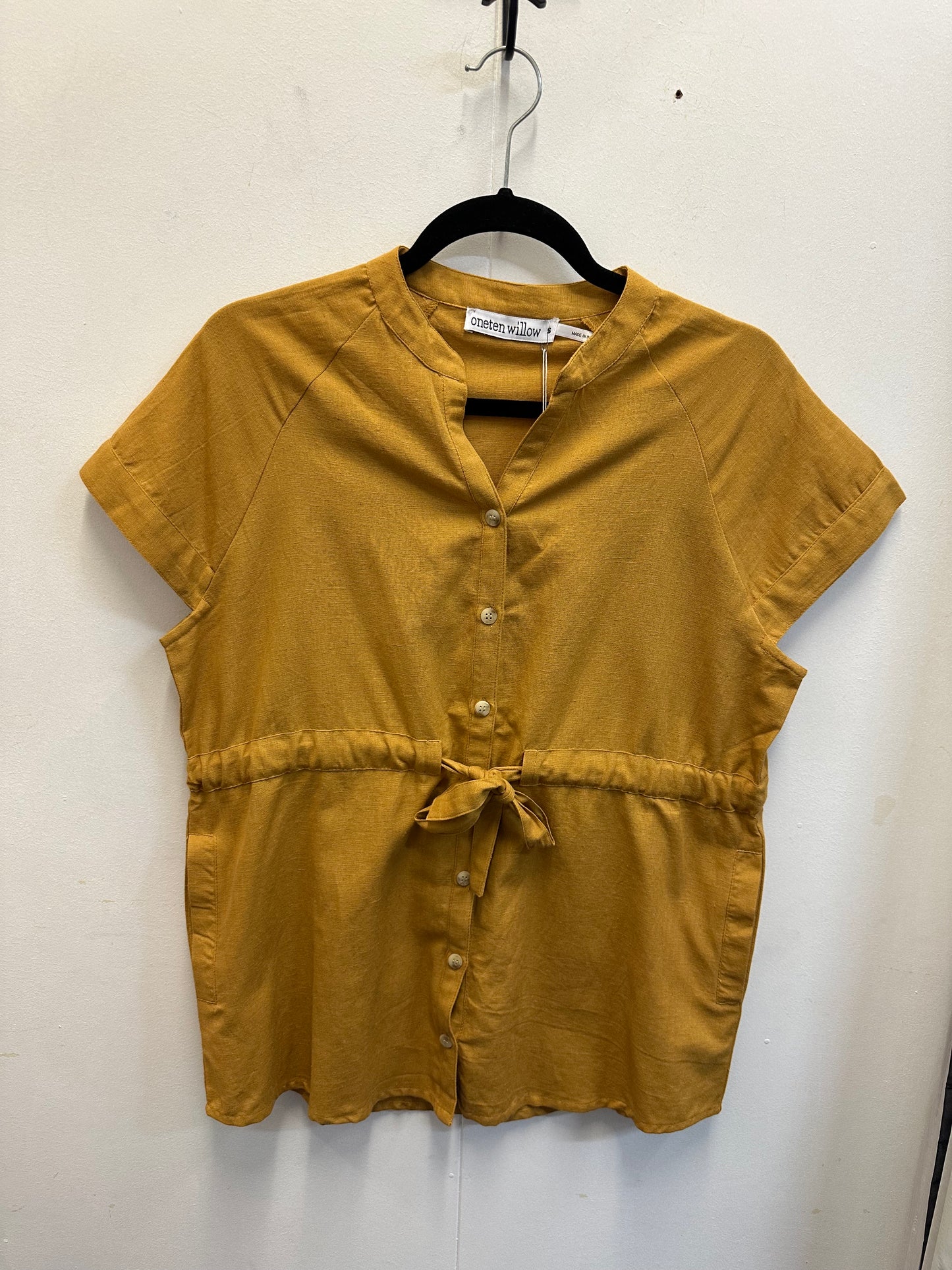 One Ten Willow Tie Detail Blouse Caramel