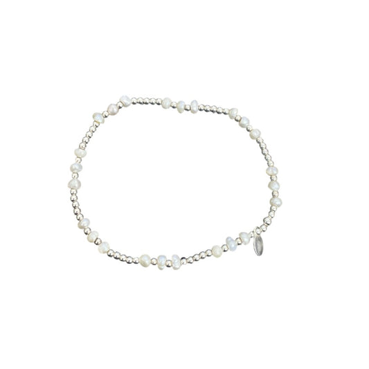 BD Sterling Silver & White Pearl Bracelet