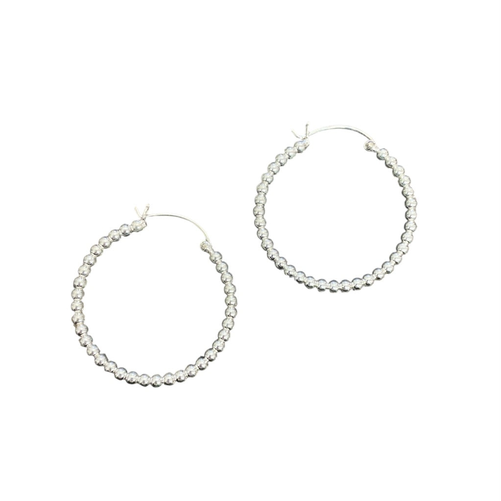 BD Sterling Silver Ball Hoops