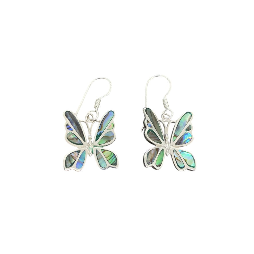 BD Sterling Silver Paua Butterfly Earrings