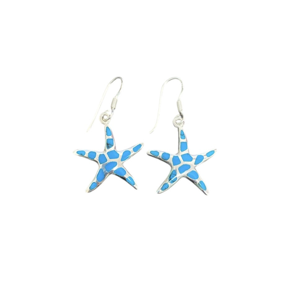 BD Sterling Silver & Turquoise Starfish Earrings