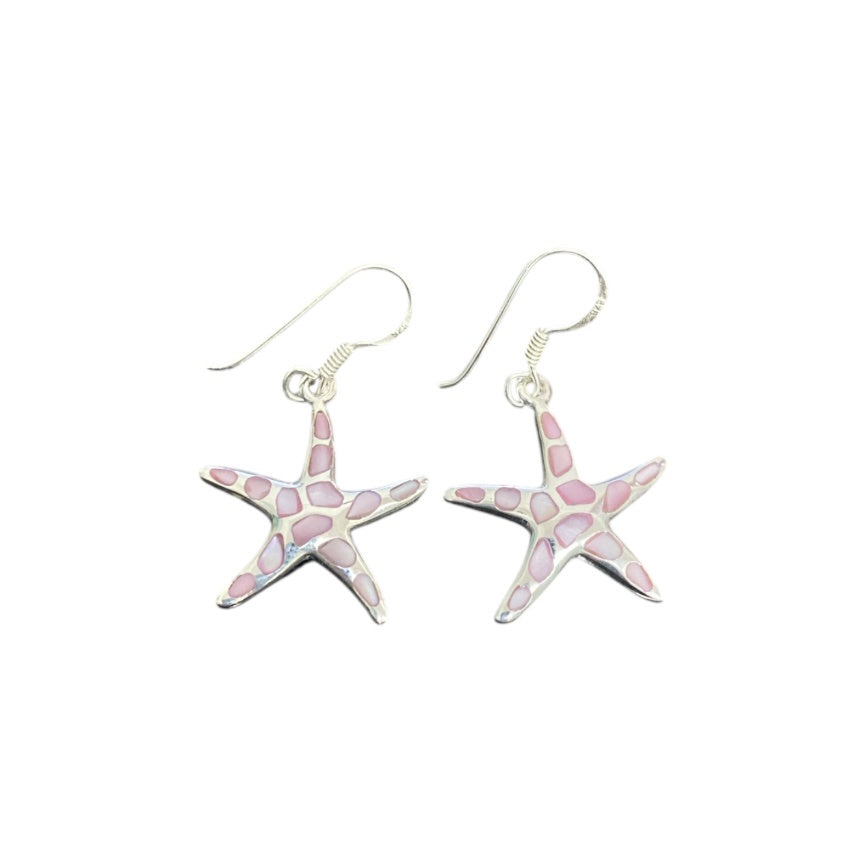 BD Sterling Silver & Pink MOP Starfish Earrings