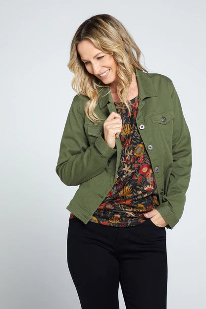 Cafe Latte Stretch Coloured Denim Jacket