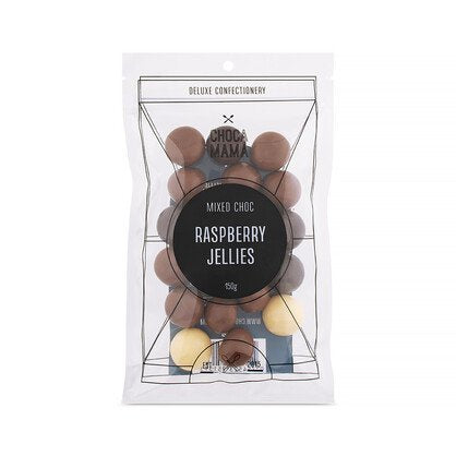 Chocamama Mixed Choc Raspberry Jellies 150g