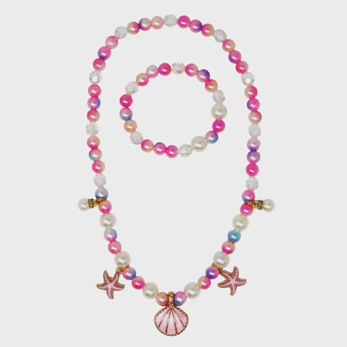 Pink Poppy Mermaid Fantasy Necklace & Bracelet Set