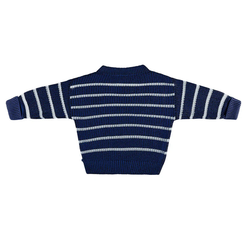 Kynd Baby Chunky Rib Knit Jumper - Navy Stripe