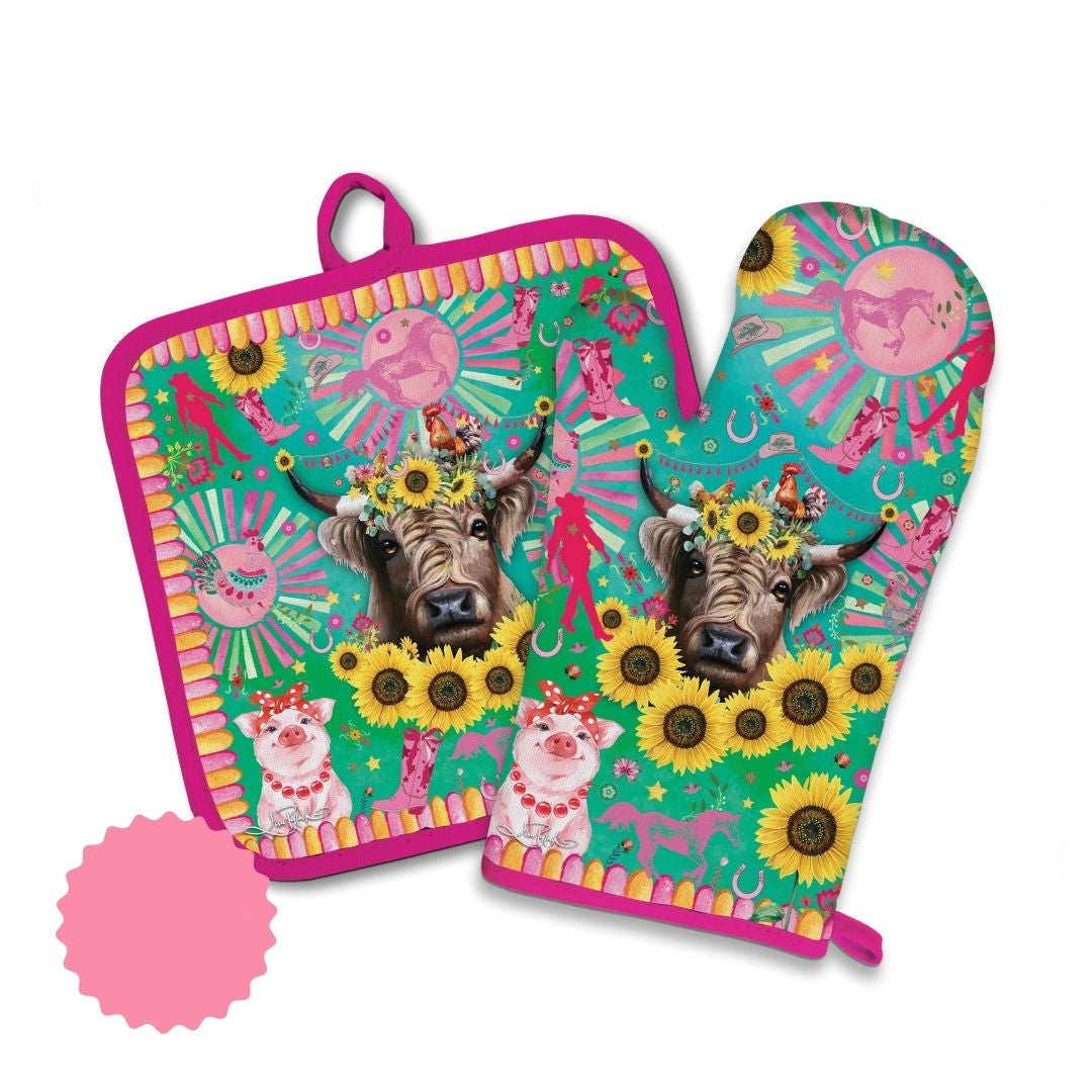 Lisa Pollock Oven Mit + Pot Holder Set