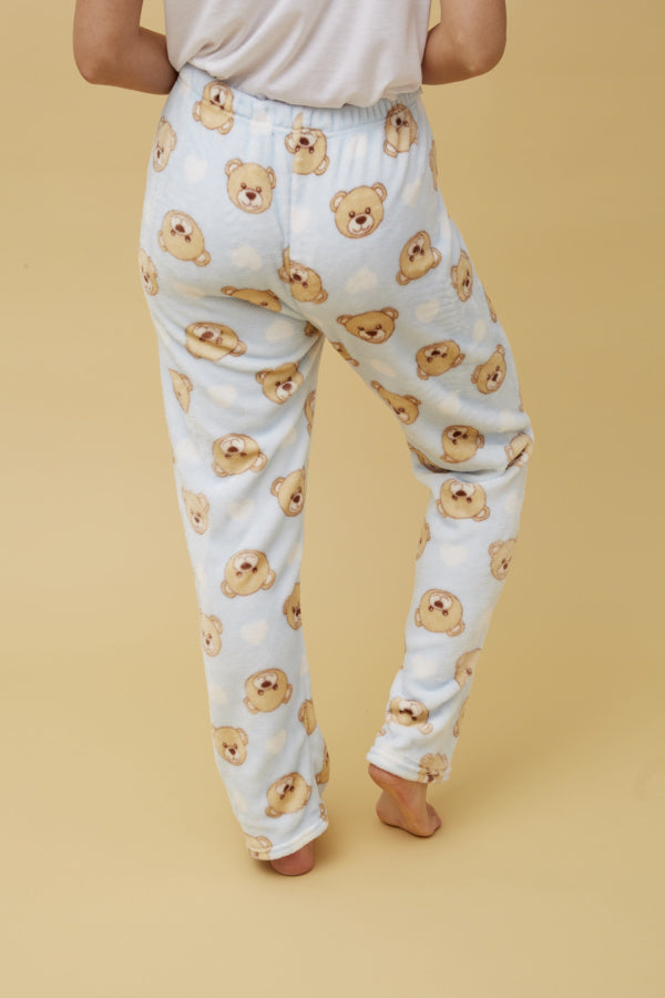 Caroline Morgan Fleece PJ Bottoms - Bear