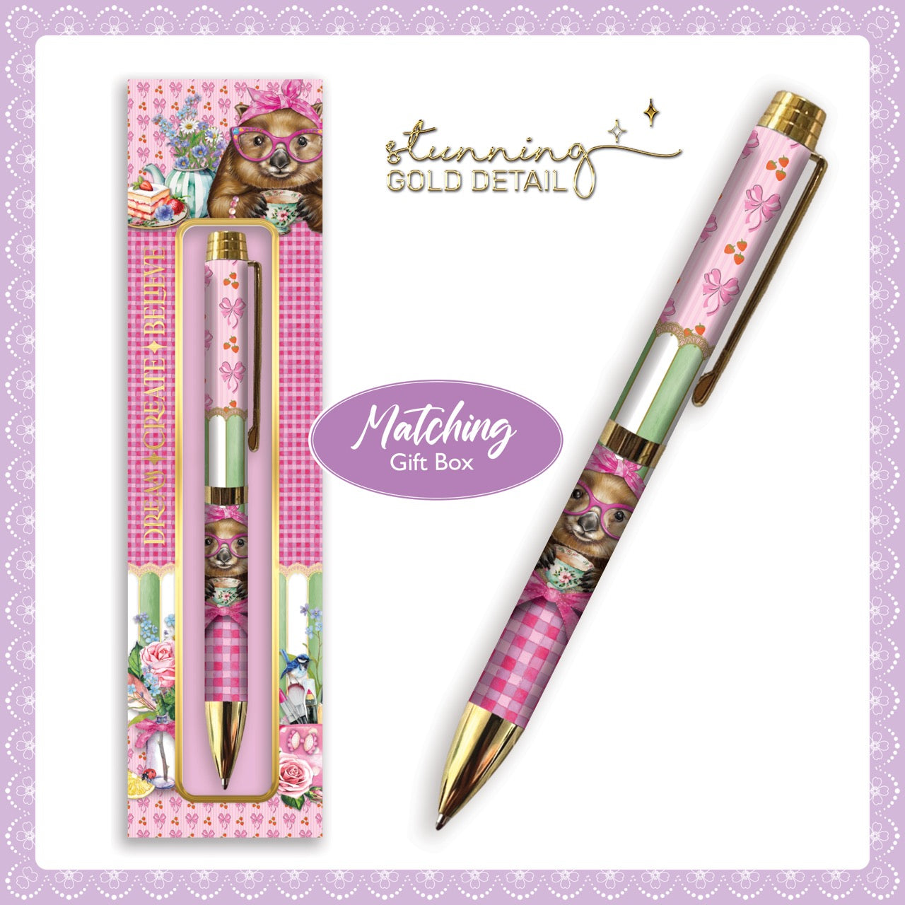 Lisa Pollock Printed Pen In Gift Box