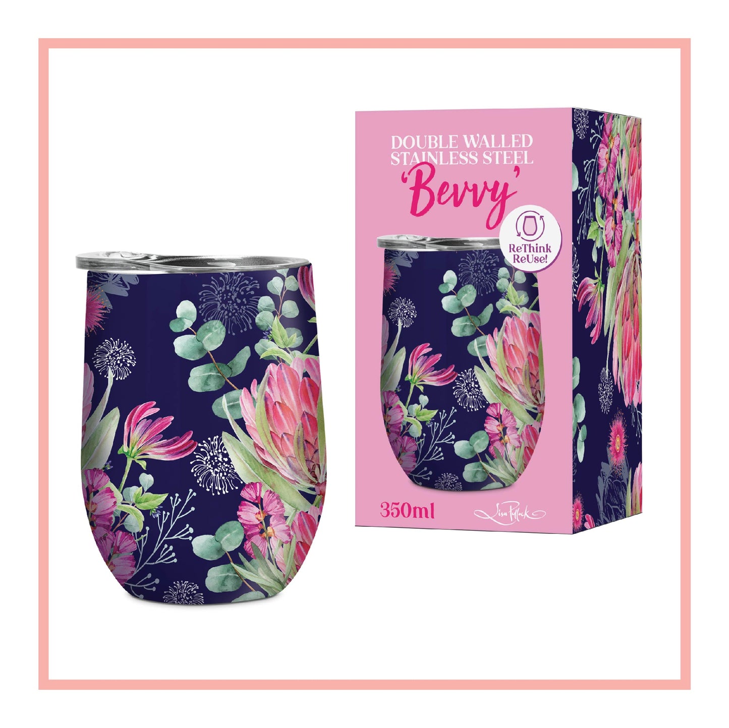 Lisa Pollock Double Walled Stainless Steel 'Bevvy'
