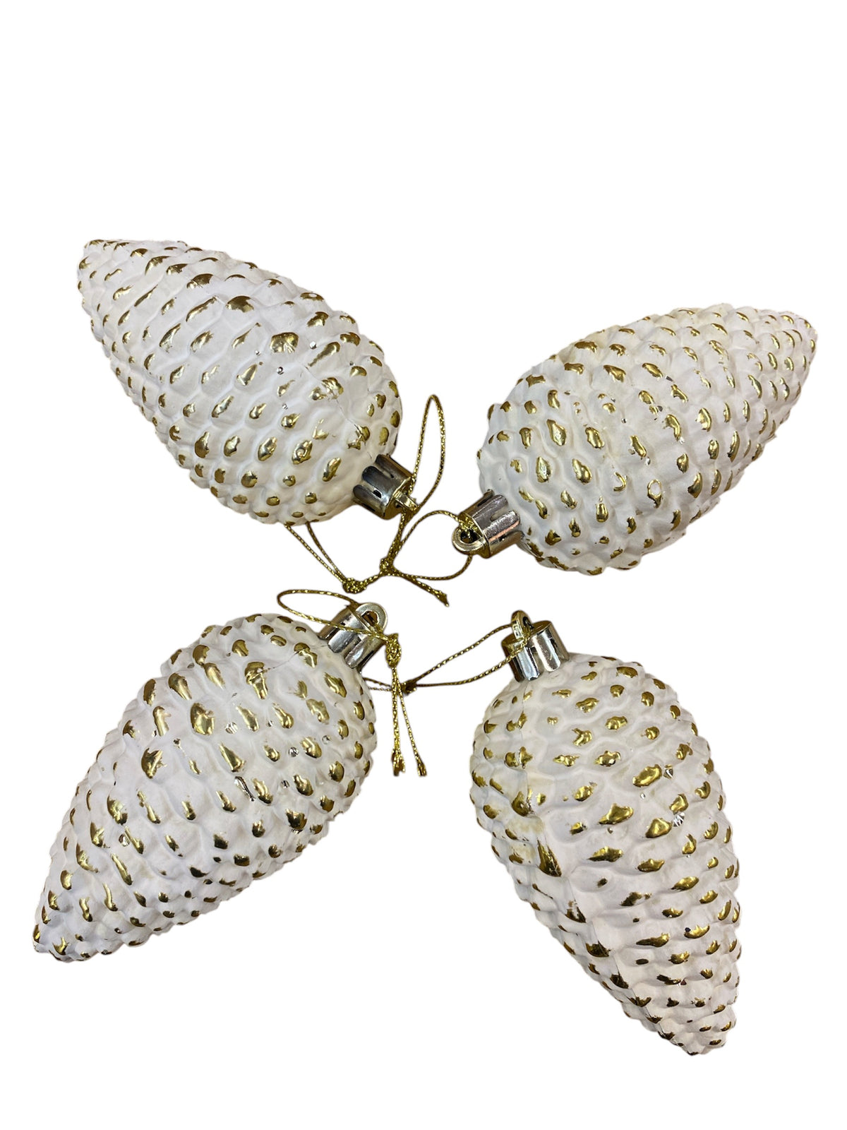 Holly & Ivy Hanging Pinecone - White