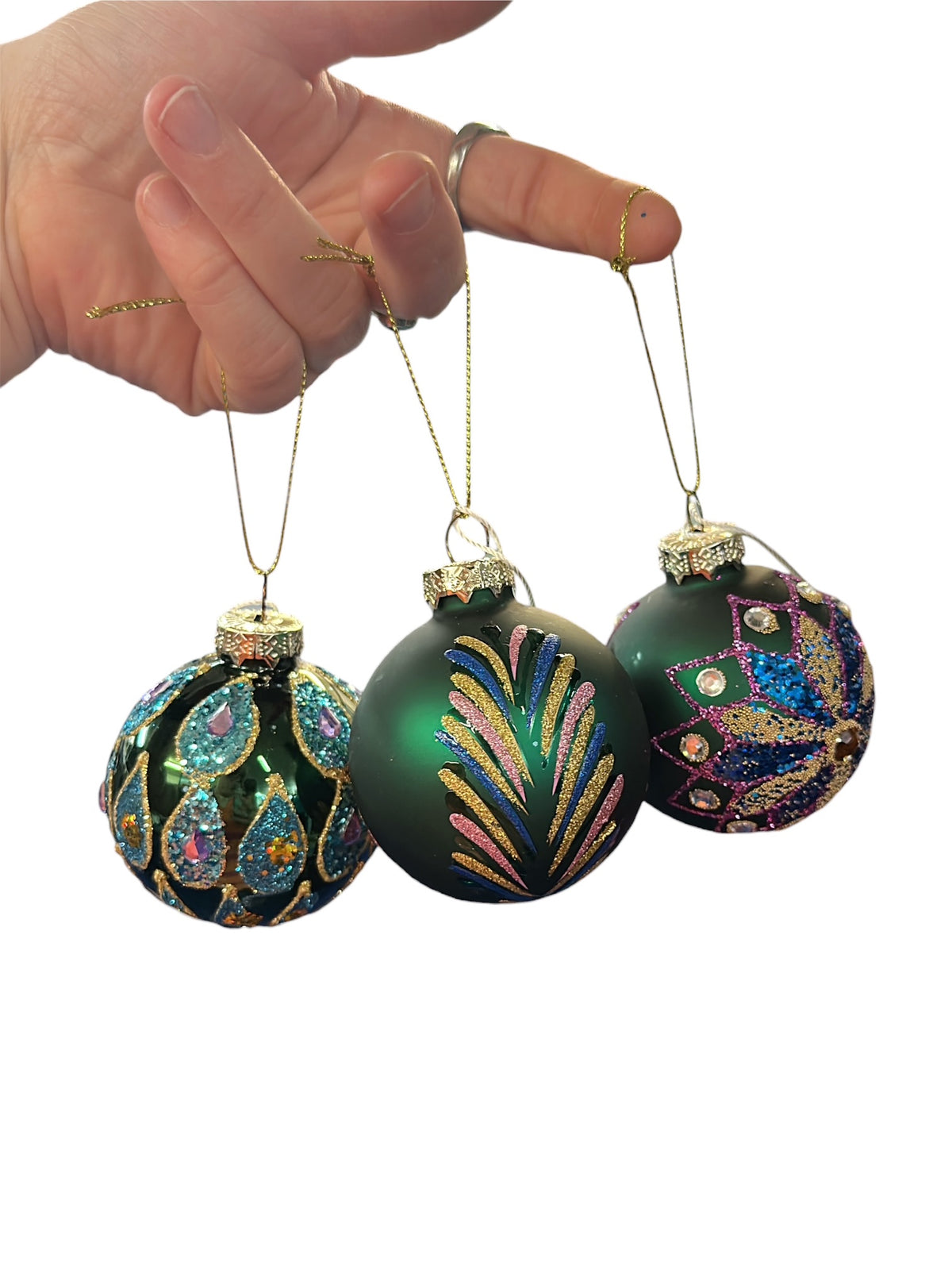 Gala Peacock Glitter Bauble