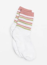Stella + Gemma Socks - Pink & Green Stripe