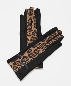 Stella + Gemma Gloves - Leopard Stripe Black