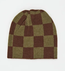 Stella + Gemma Check Beanie - Olive