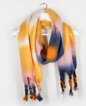 Stella + Gemma Chunky Fringe Scarf - Yellow Brights