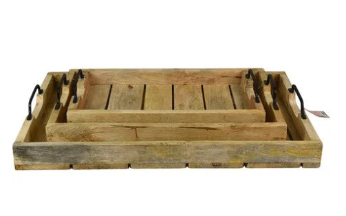 Assemble Mikael Wood Tray w Handle