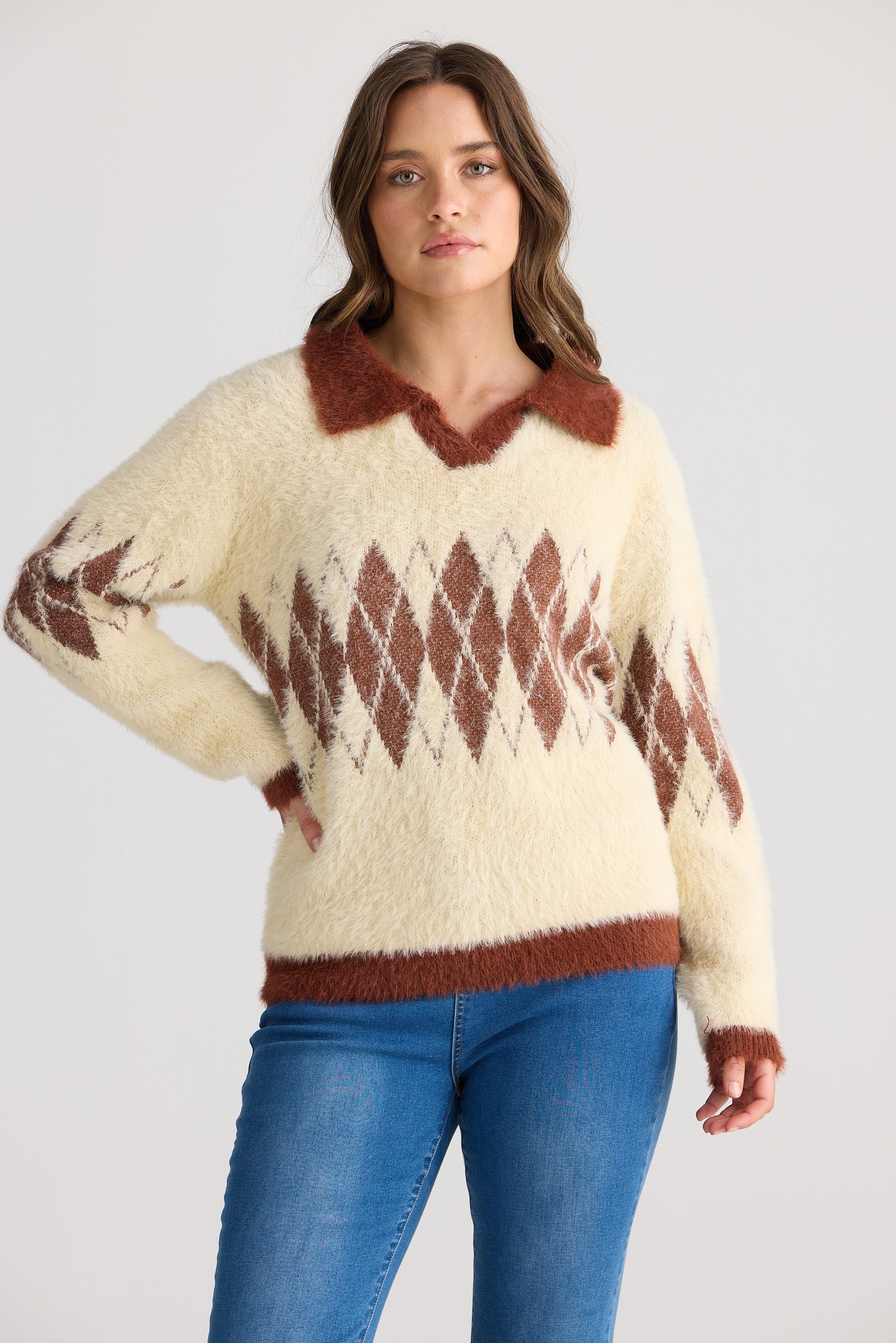 Talisman Alpine Knit Off White with Russet