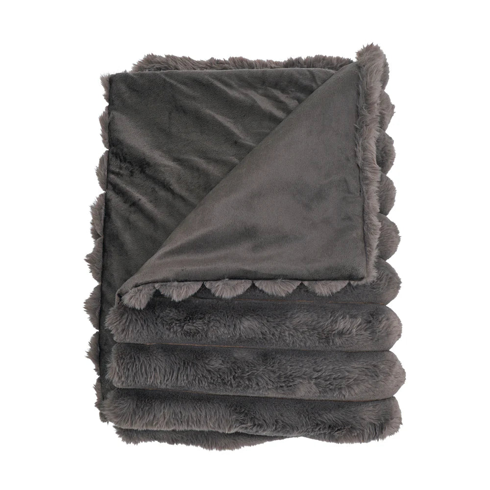 Annabel Trends ribbed faux fur throw