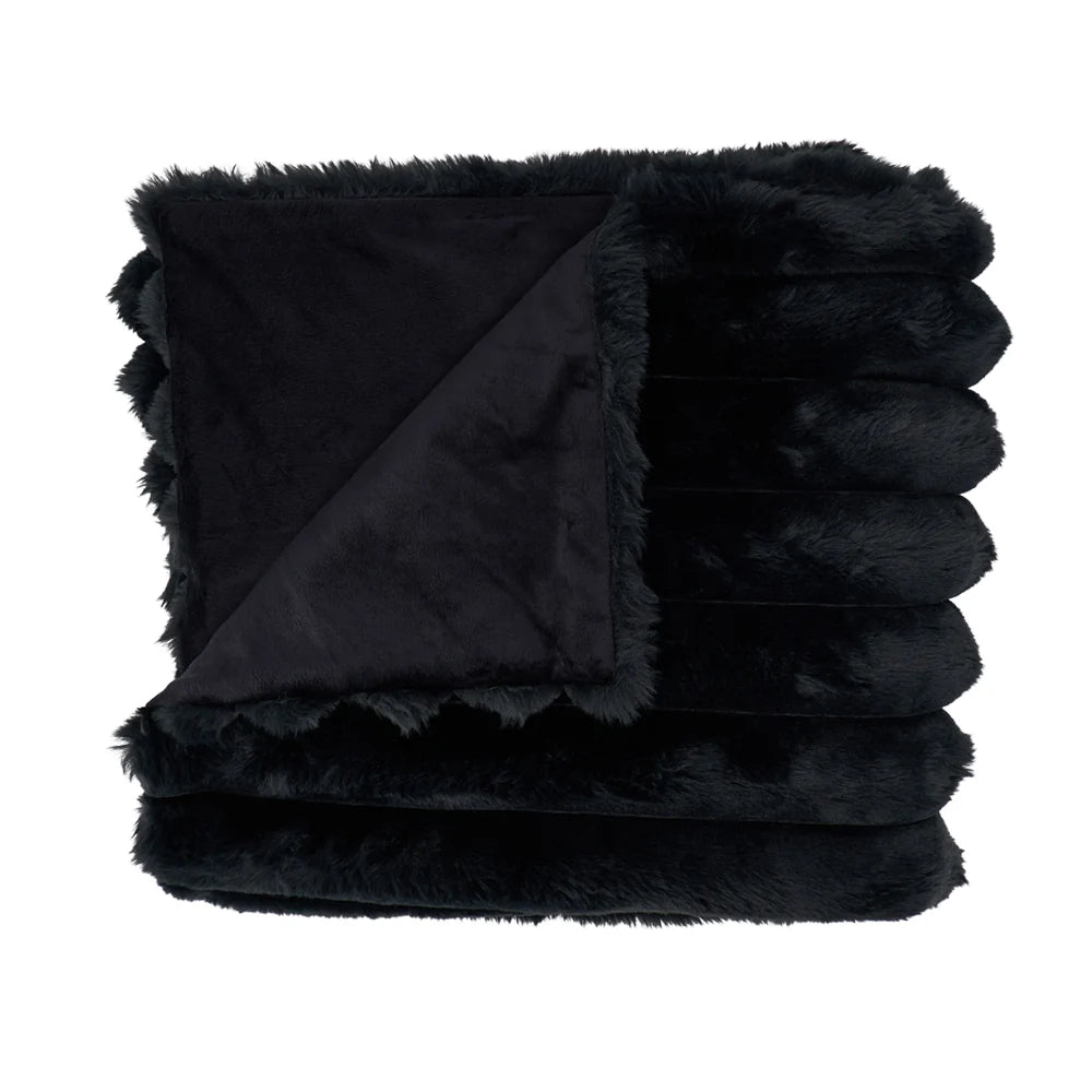 Annabel Trends ribbed faux fur throw