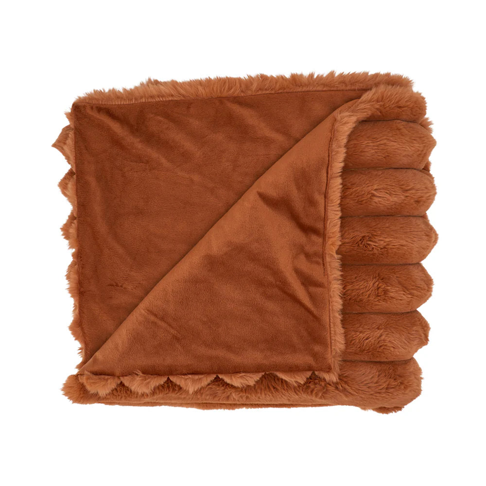 Annabel Trends ribbed faux fur throw