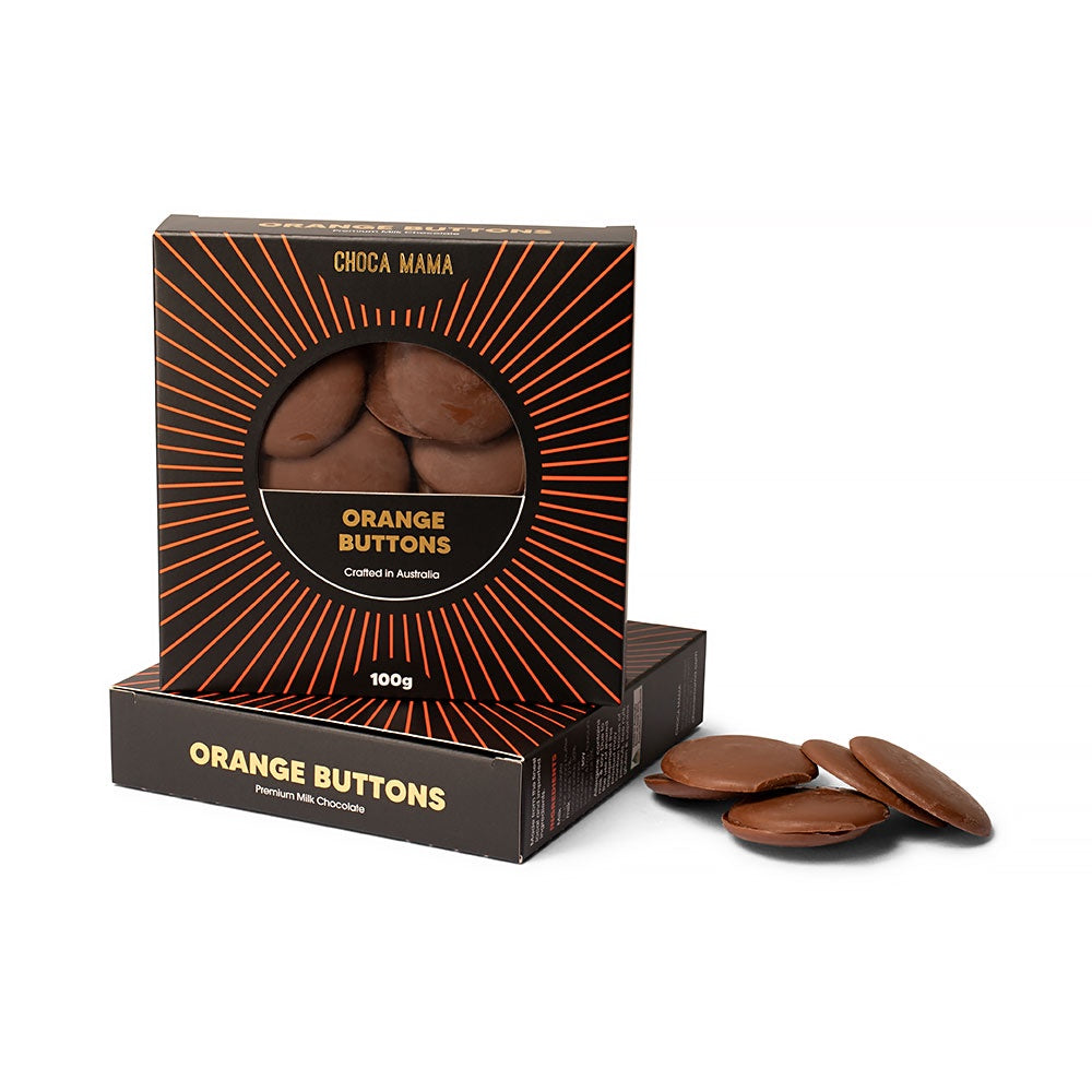 Chocamama Orange Buttons 100g