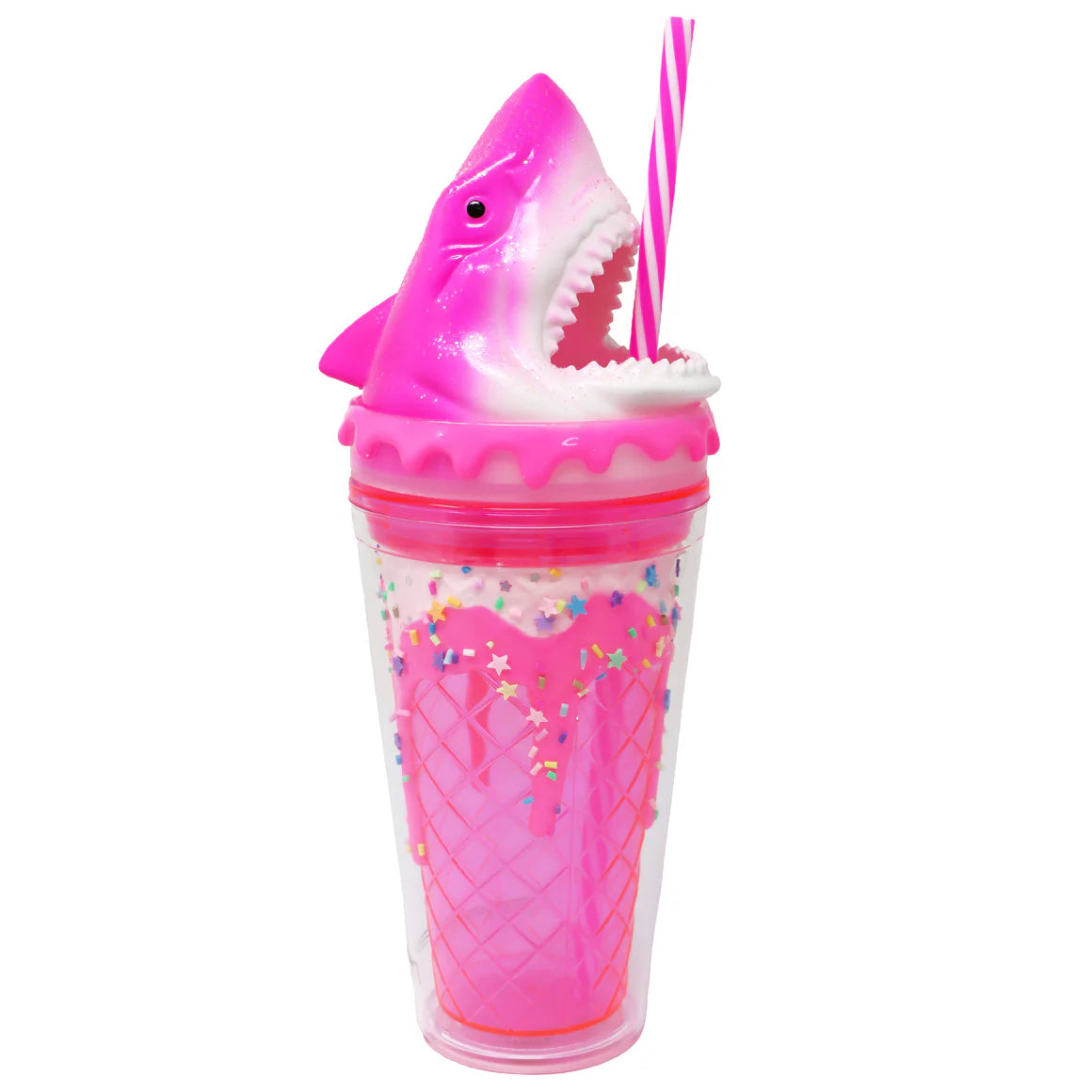 Pink Poppy Shark Drinking Cups