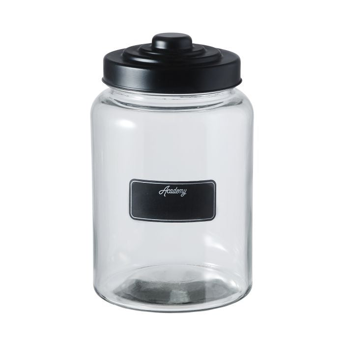 Academy Glass Display Jar With Black Lid