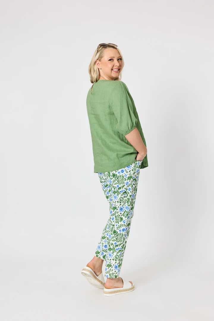 Gordon Smith Anna Linen Top - Fern