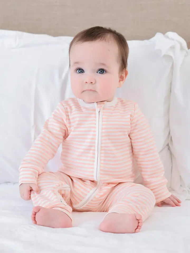 Lummi Organic Cotton Growsuit - Pink Stripes