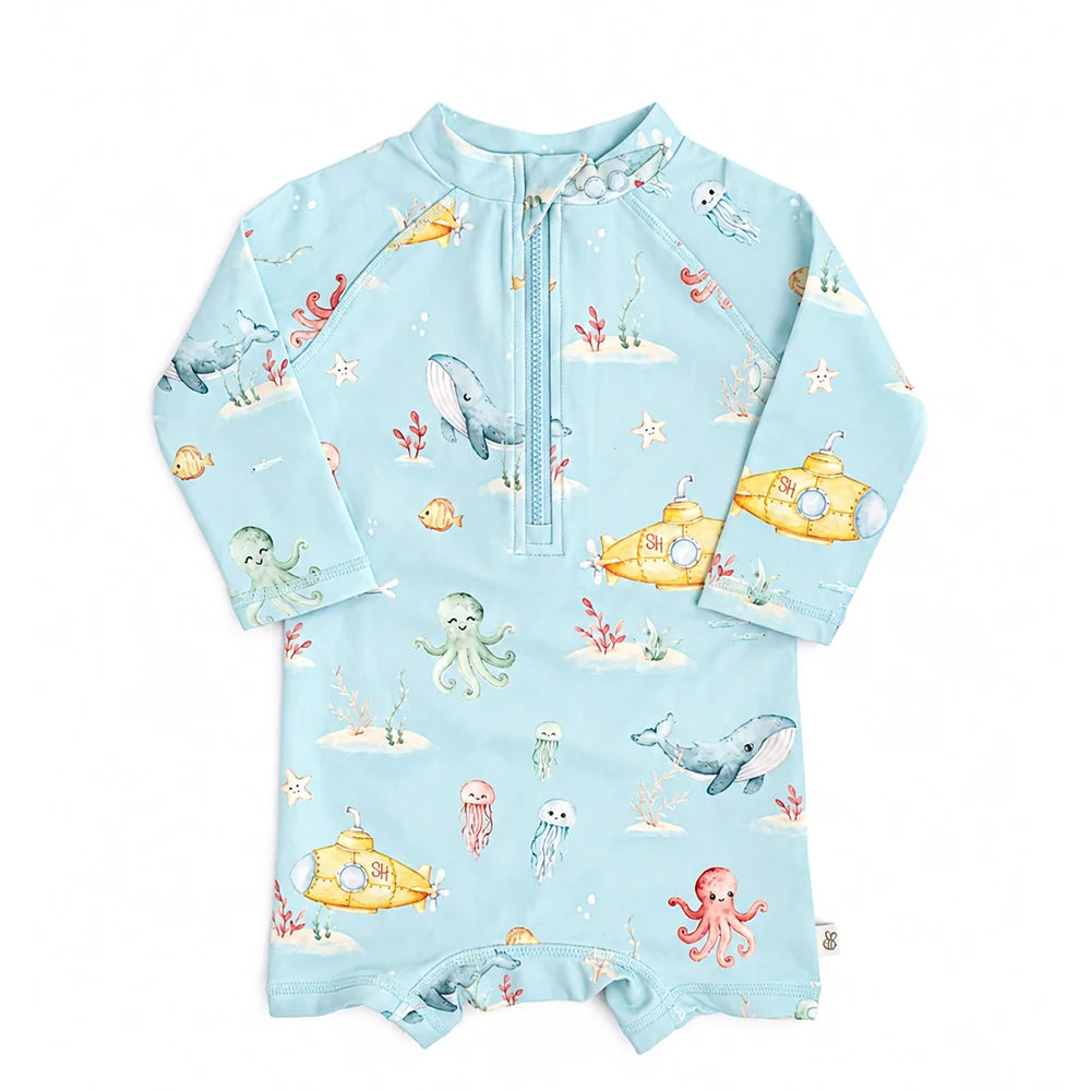 Snuggle Hunny Swim Shortie - Blue Little Subs