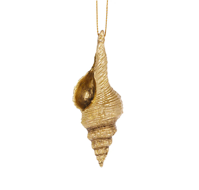 Holly & Ivy Gold Shell Ornament