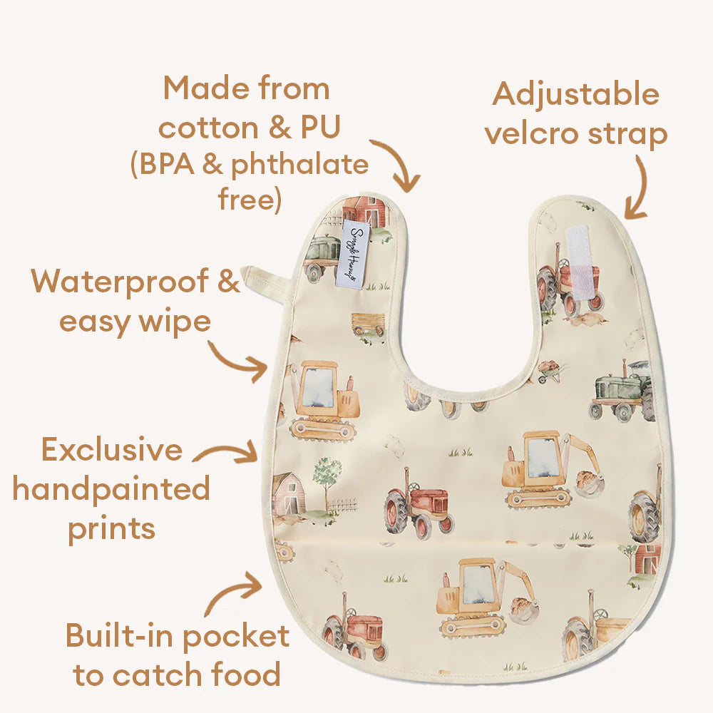 Snuggle Hunny Diggers & Tractors Snuggle Bib